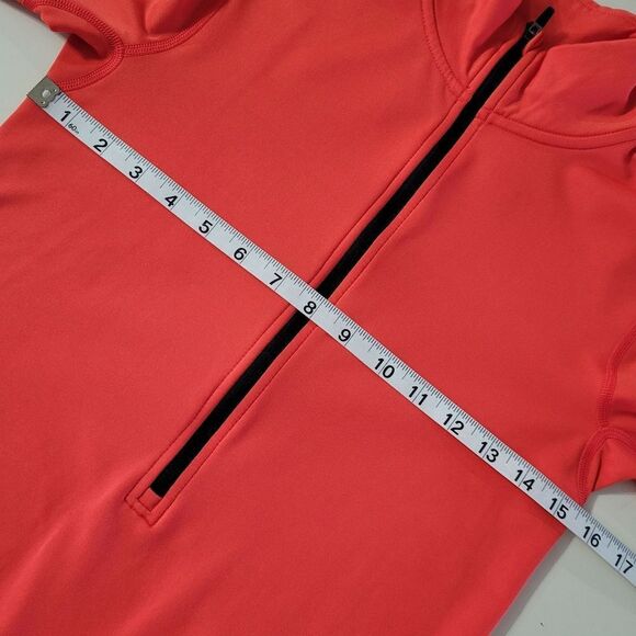 Nike Pro Women's Dri-FIT Half-Zip Orange Athletic Running Pullover - Picture 6 of 16